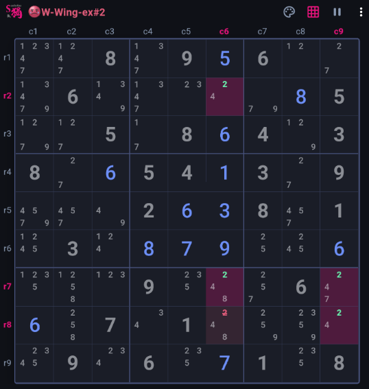 Placeholder for a second W-Wing proof walkthrough screenshot