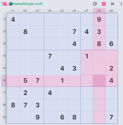 Placeholder for the example 01 — one candidate remains example puzzle screenshot