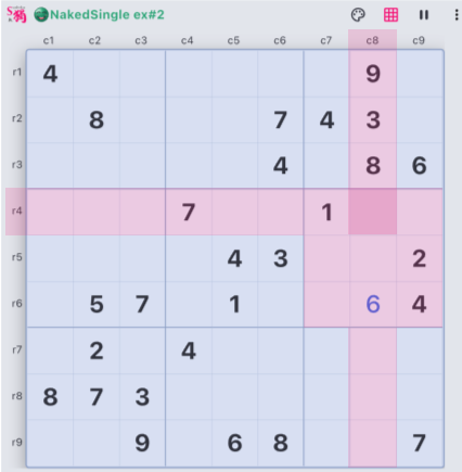 Placeholder for the example 02 — a placement creates another Naked Single example puzzle screenshot